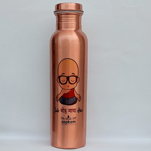 Funny Slogans, Cartoon Character, Art Printed, Copper Water Bottle, 750ml Bottle